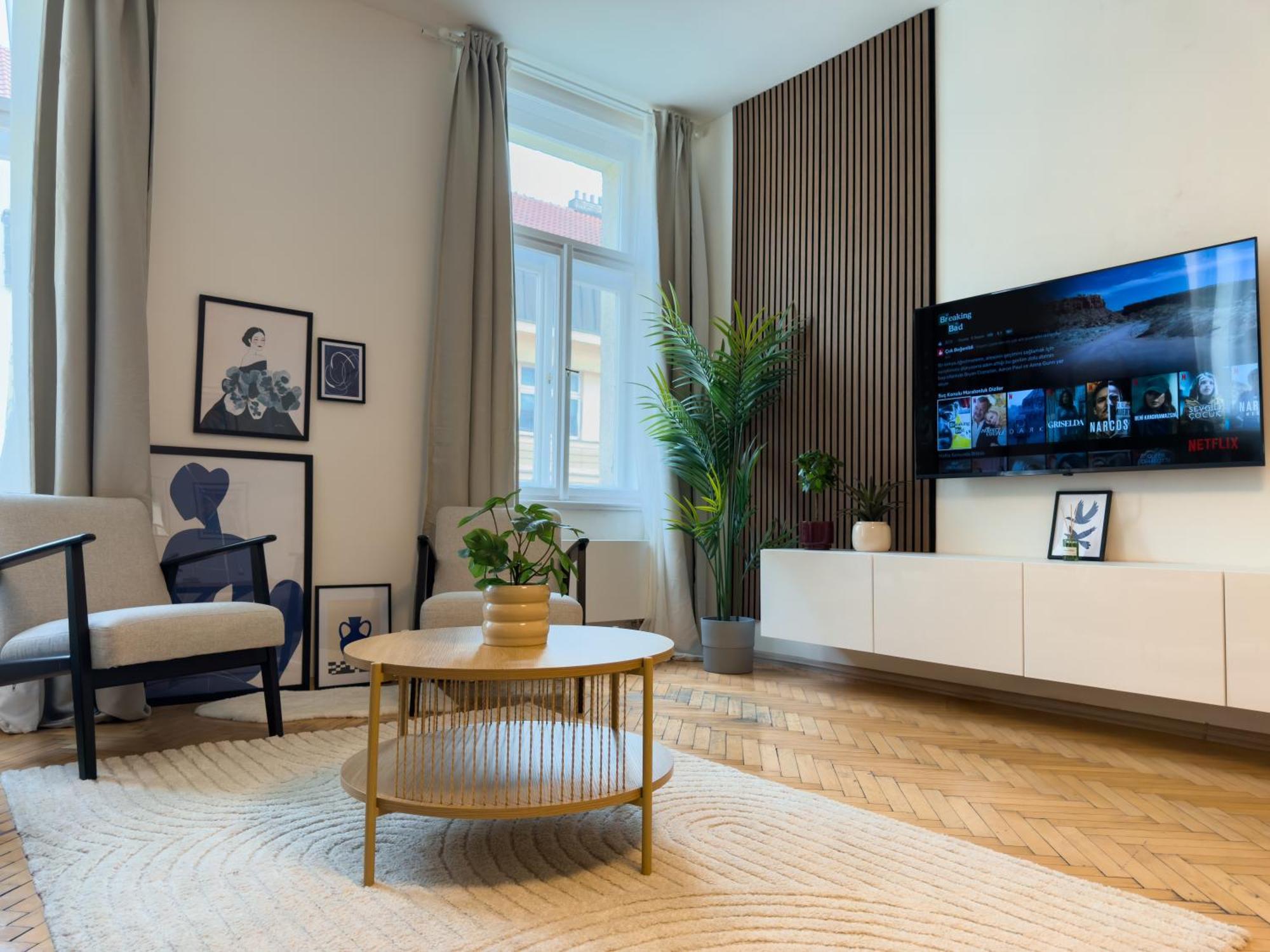100m2 Wenceslas Comfort, 3bdr With Netflix Praga